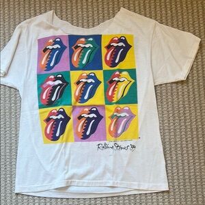 The Rolling Stones White Short Sleeve Tee with Iconic Logo